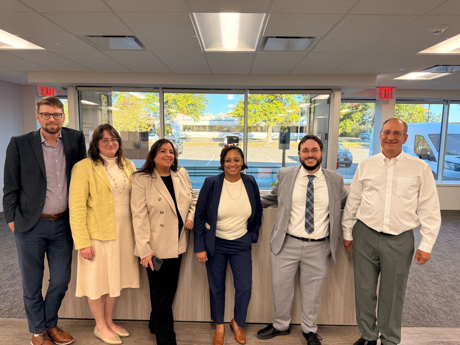 The Blue Engine Solutions team with the Community Development Long Island team in the CDLI office