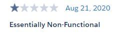One-star review: Essentially Non-Functional
