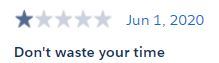 One-star review: Don’t waste your time