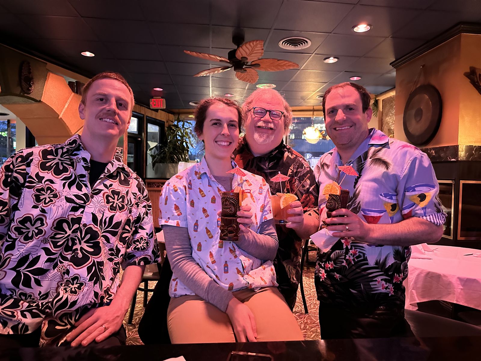 Blue Engine team selfie at a tiki bar
